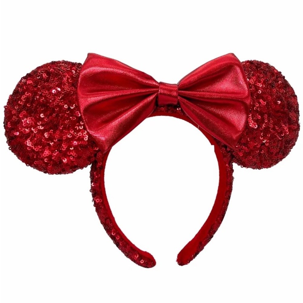 New Disney Parks Red Sequin Minnie Mouse Ears Headband